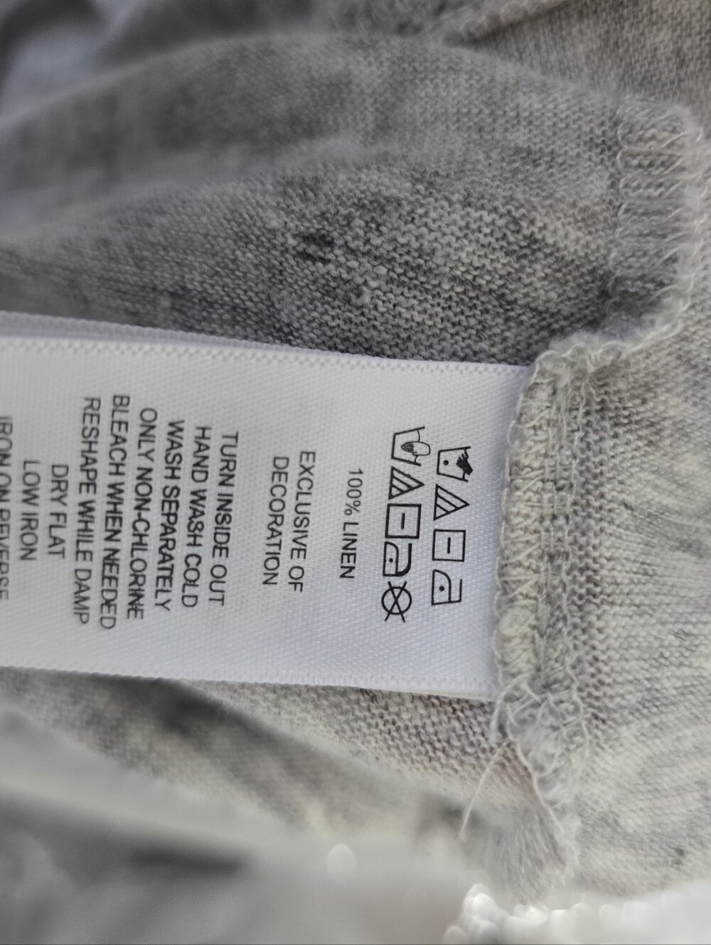 Lucy & Laurel Gray 100% Linen Knit Short Sleeve Scoop Neck T-Shirt Size XL - Picture 6 of 6